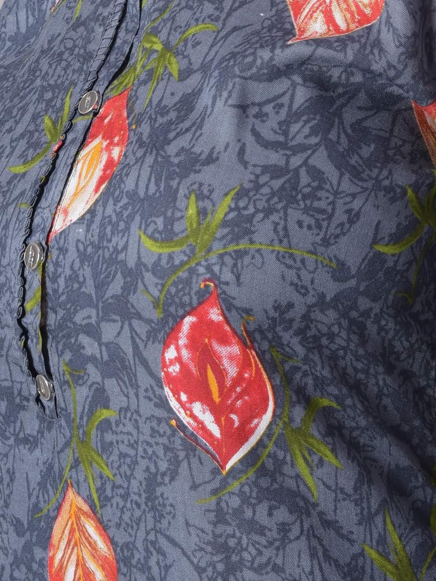 Dollar Missy Grey Floral Print Straight Kurta