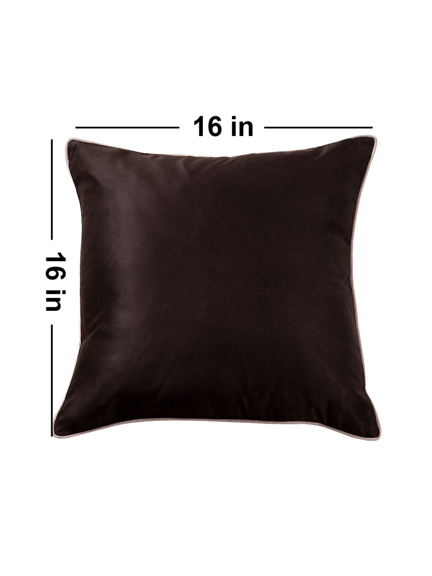 Nestroots Solid Black Silk Cushion Covers - Set of 5