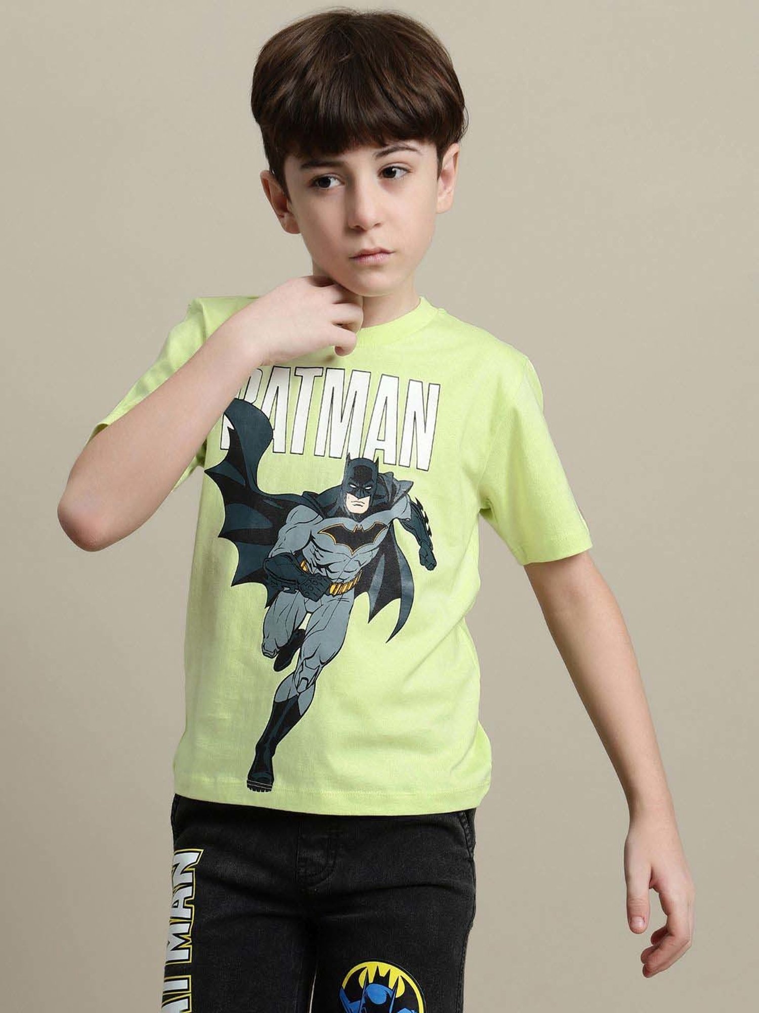 Kidsville Boys Green Cotton Printed T-Shirt