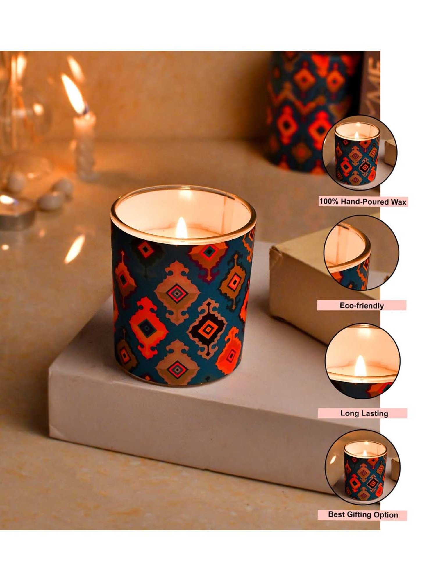 Lidded Glass Jar Crackling Wooden Wick Teak and Moss Candle - Nature's Wick