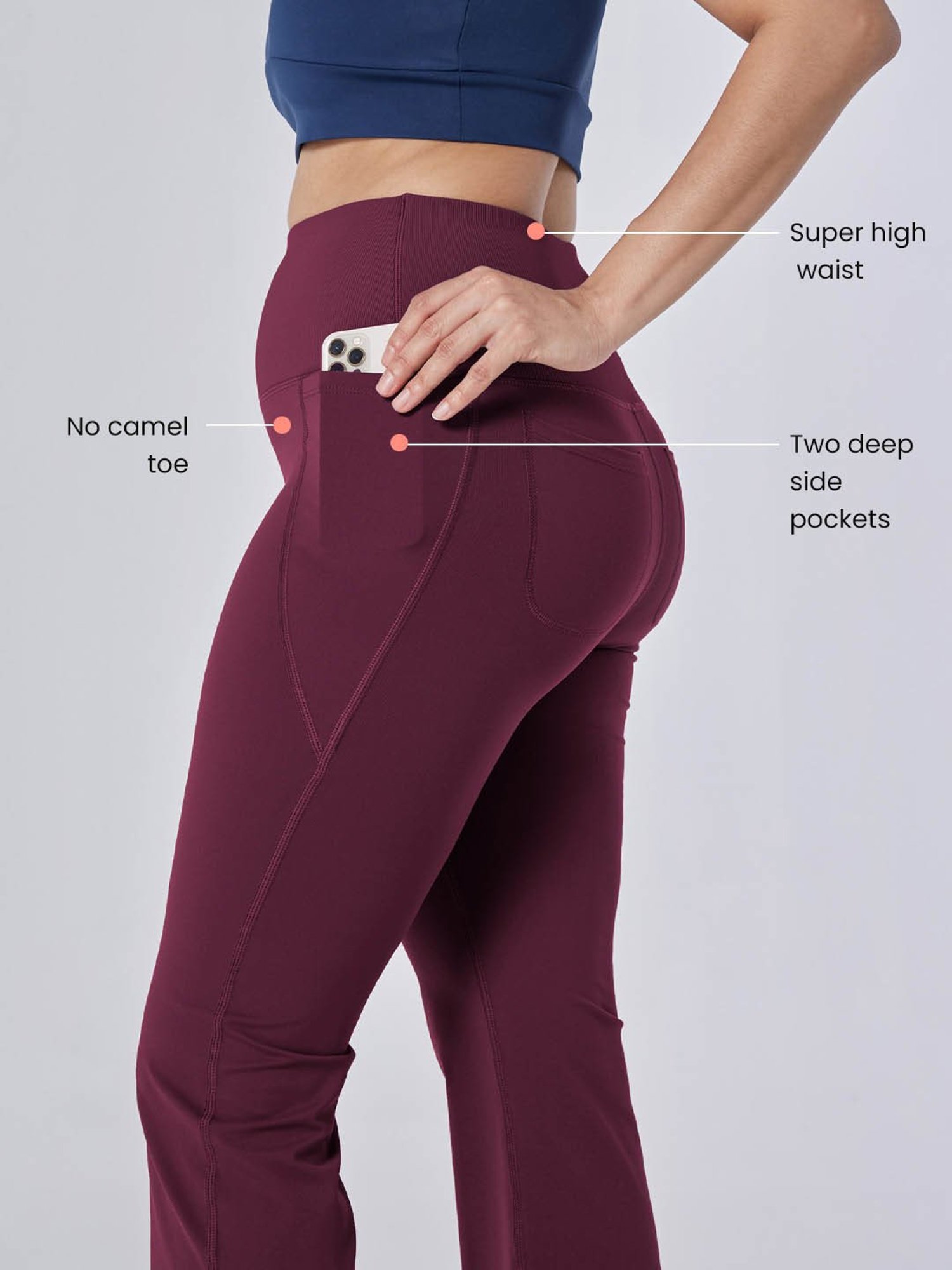 BlissClub Burgundy High Waist The Ultimate Flare Pants