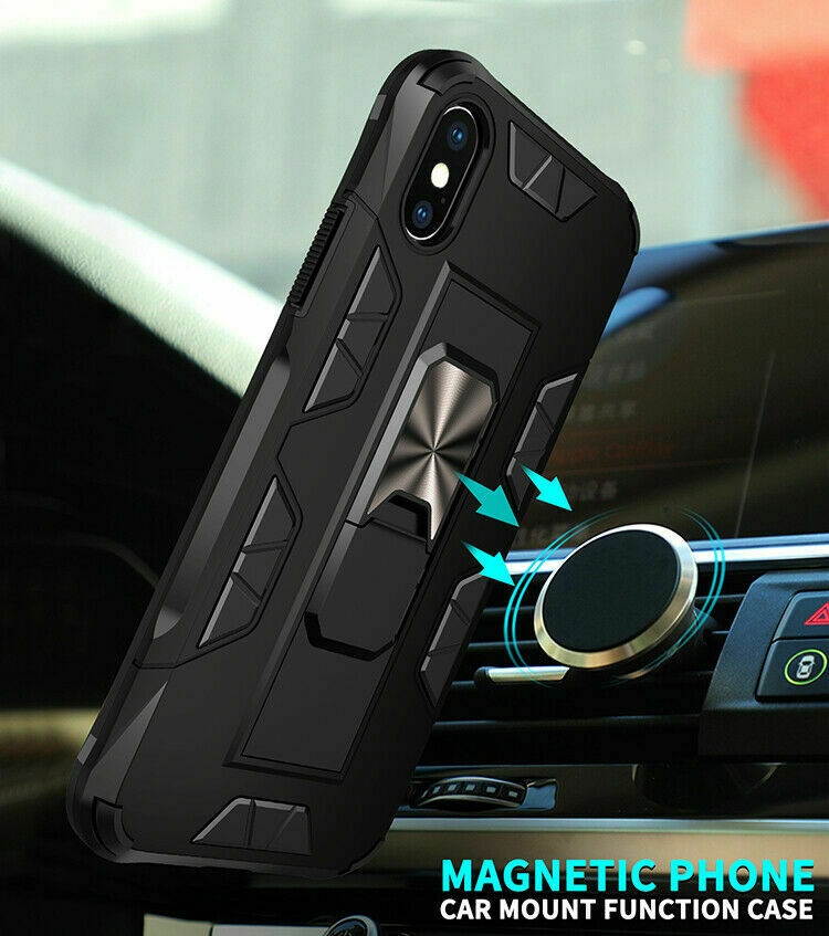 For  iPhone 12/Pro/Max/Mini 5G Rubber Hard Magnetic Kickstand Ring Case
