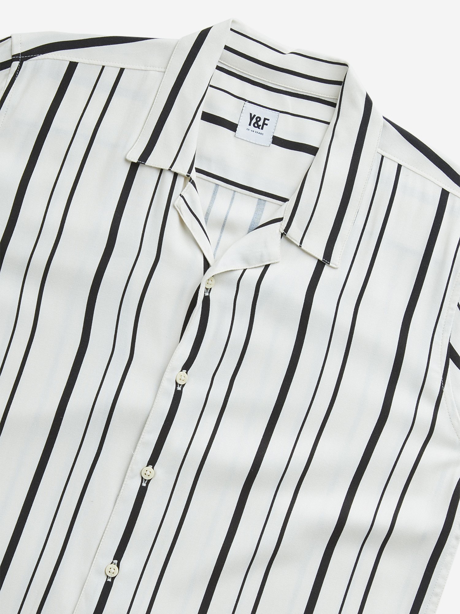 Y&F Kids by Westside Black Striped Resort-Fit Shirt
