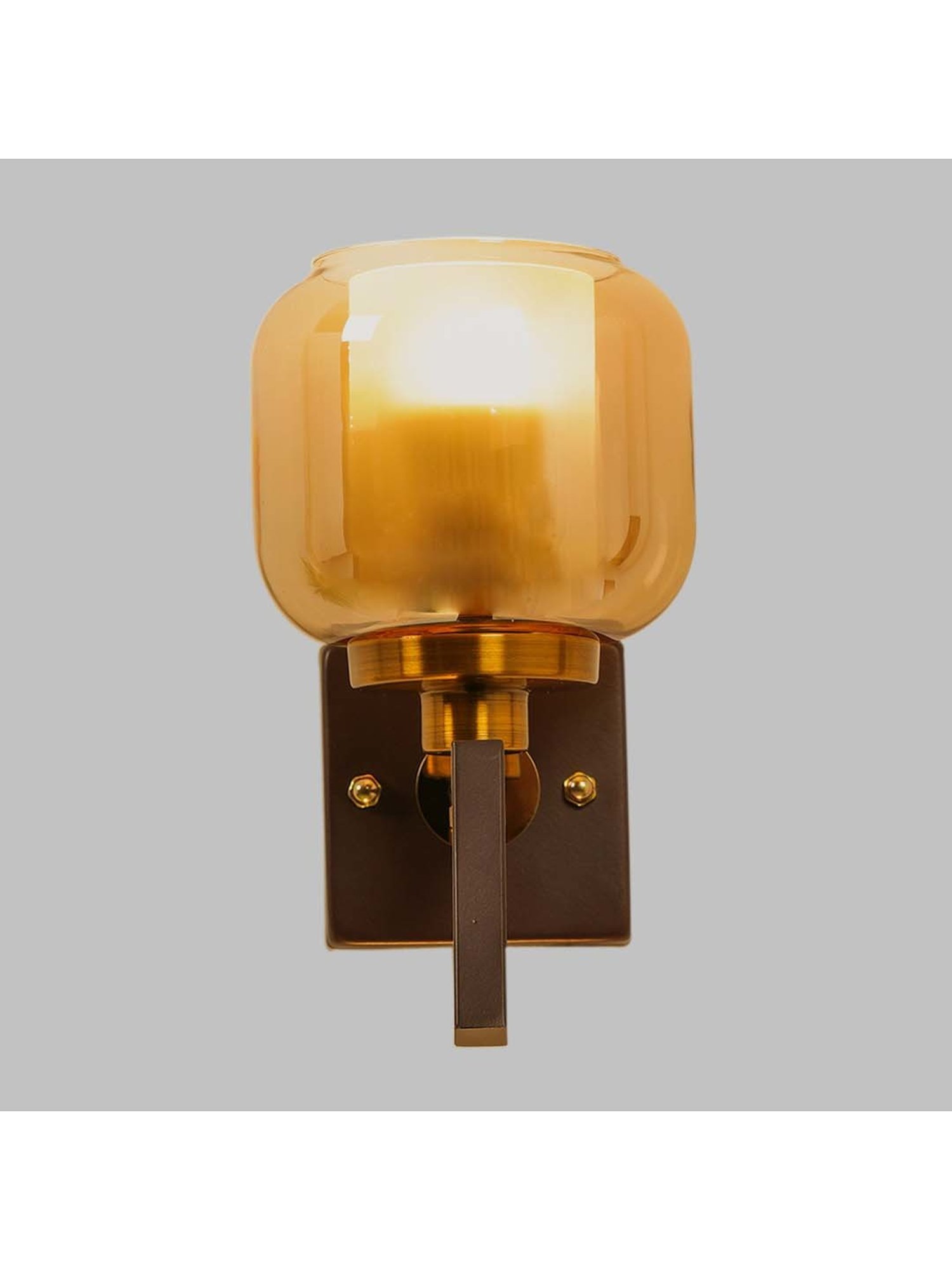 Kapoor E Illuminations Bradwell Antique Gold & Brown Metal Modern Wall Light - Set of 1