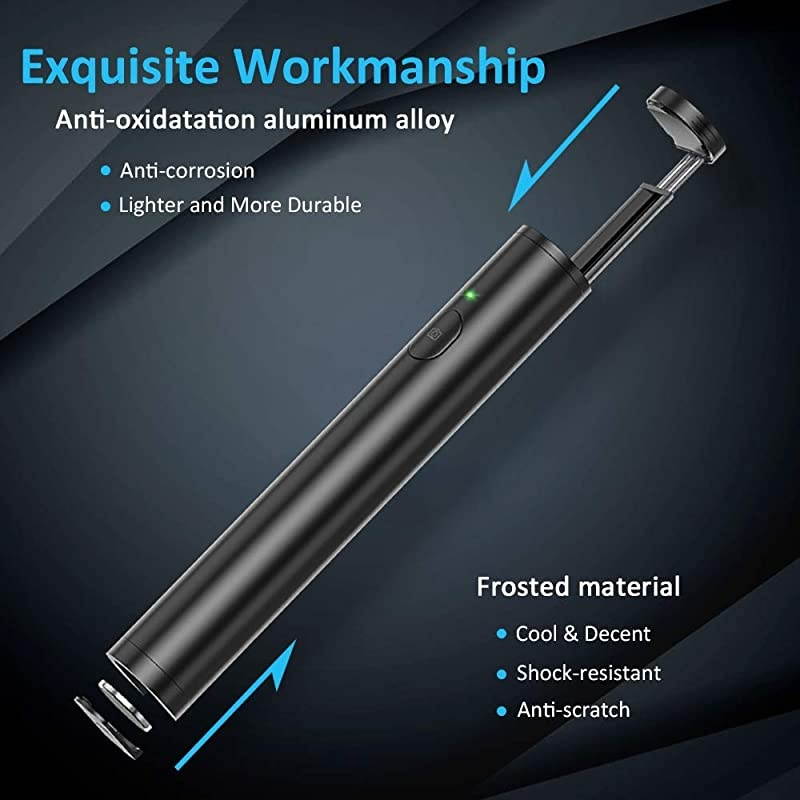 Selfie Stick Bluetooth, Lightweight Aluminum All in One Extendable Selfie Sticks Compact Design, Compatible with iPhone 12 Pro Max/12 Pro/12/11 Pro Max/11 Pro/11/XS Max, Galaxy S20, More