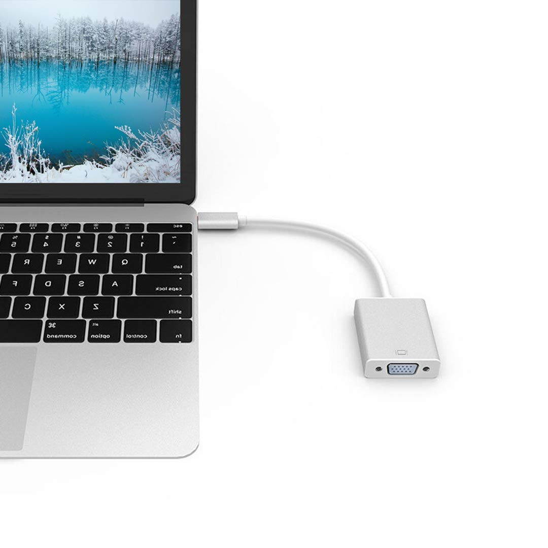 USB-C to VGA Adapter, Hannord Thunderbolt 3 (USB Type C) to VGA Adapter Male to Female Converter Compatible for MacBook / MacBook Pro [2019, 2018, 2017] and More