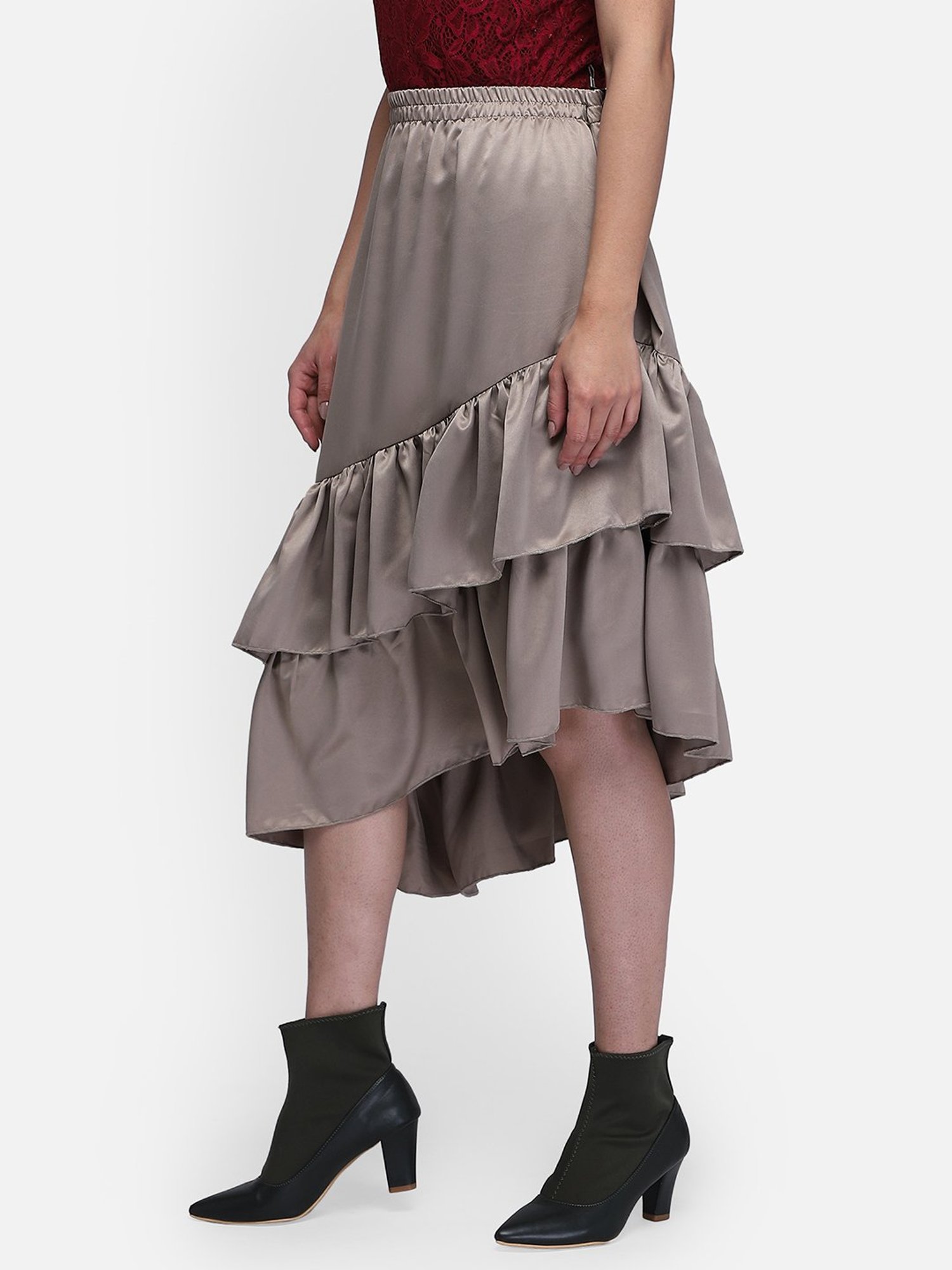 Smarty Pants Brown Below Knee Skirt