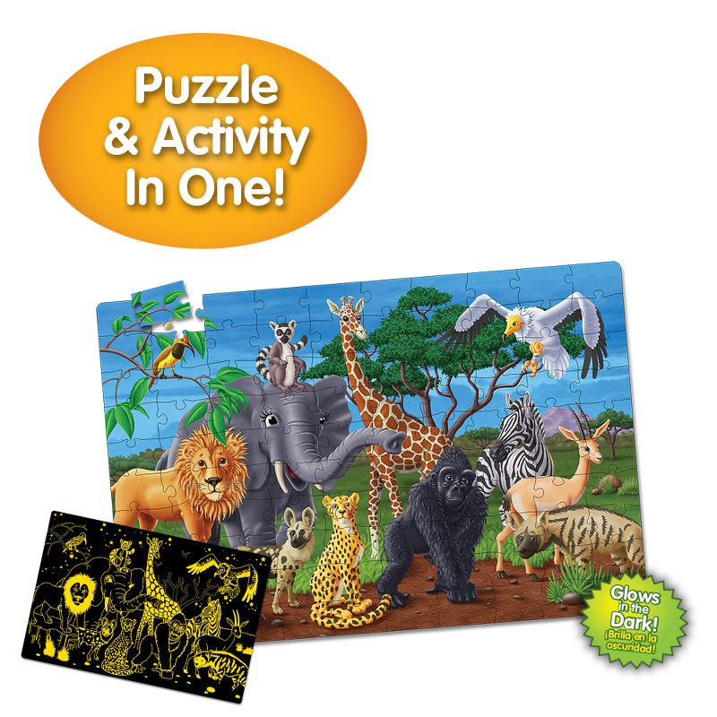 The Learning Journey Puzzle Doubles! Glow in the Dark! Wildlife 100 pieces