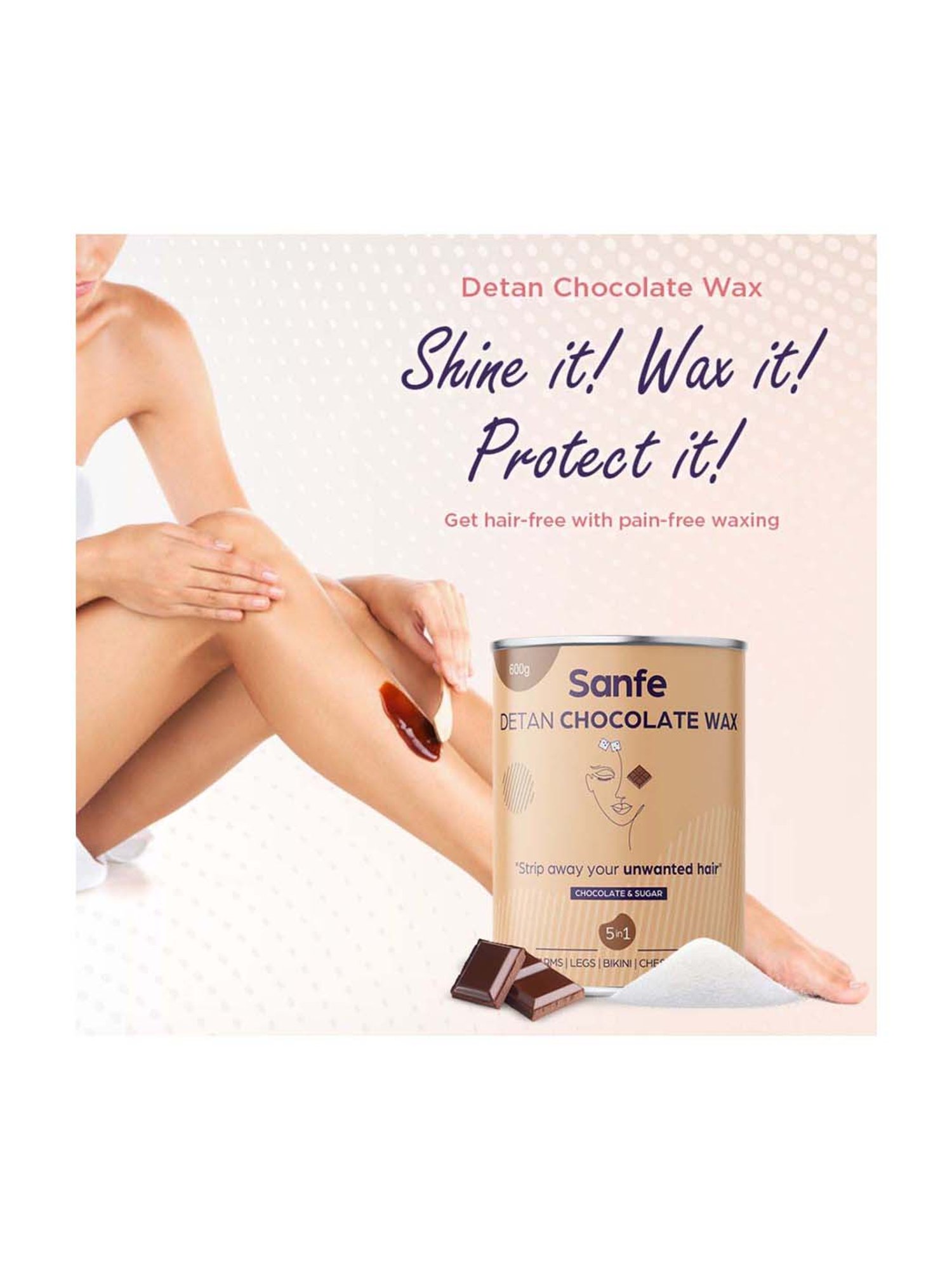 Sanfe Detan Chocolate Wax - 600 gm