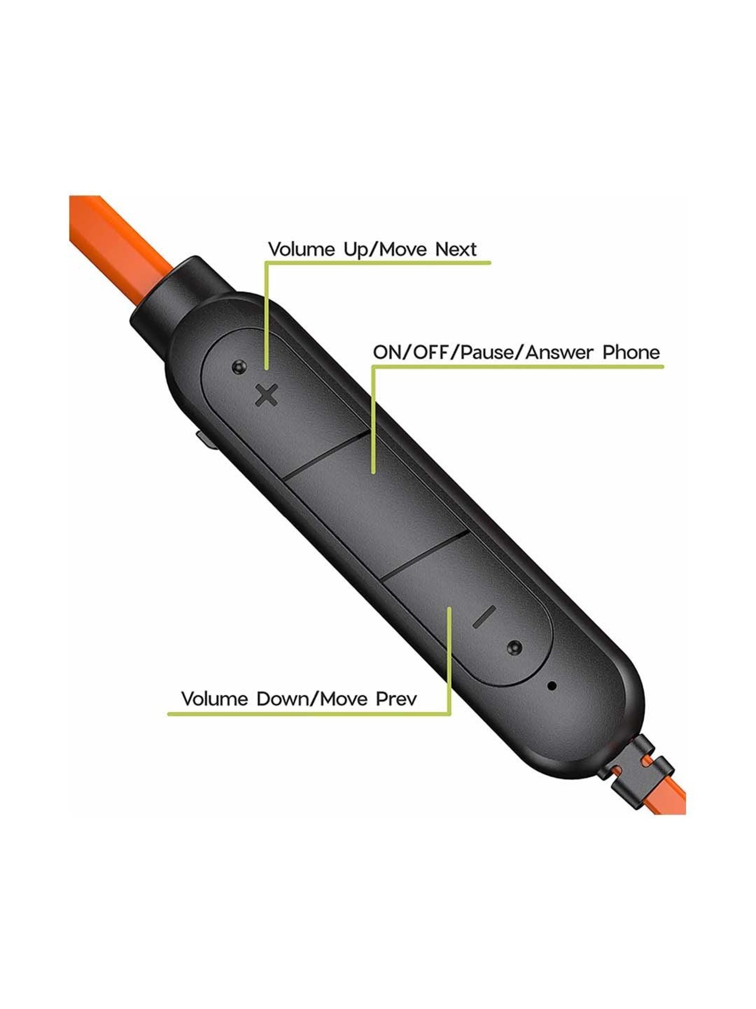 Maxx NX4 Wireless Neckband with Mic (Black/Orange)