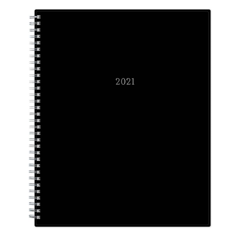 2021 Vertical Appointment Planner 8.5" x 11" Plastic Cover Weekly/Monthly Wirebound Black - Blue Sky
