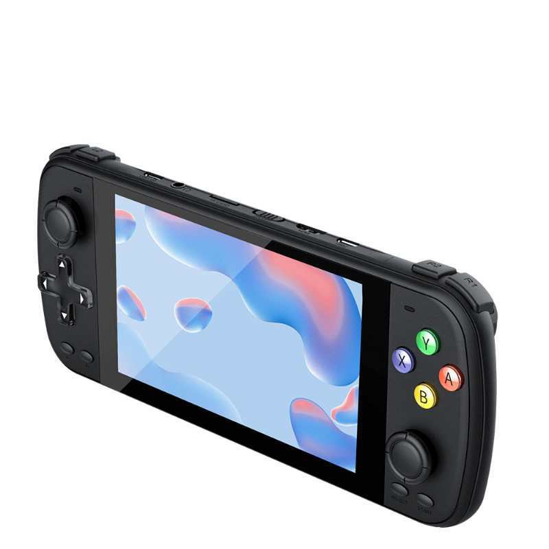 ANBERNIC PS5000 32GB 64GB 10000 Games 128 Bit Retro Handheld Game Console 5.1 inch IPS OLED HD Screen Support PS1 N64 MD CPS NEOGEO GB SFC Player with Gamepad-Blue+Red/64G