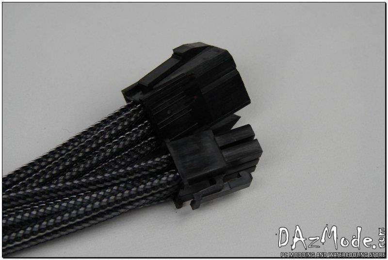 Darkside 6-Pin PCI-E 12" (30cm) HSL Single Braid Extension Cable - Graphite Metallic (DS-HSL-PC6-12GMC)