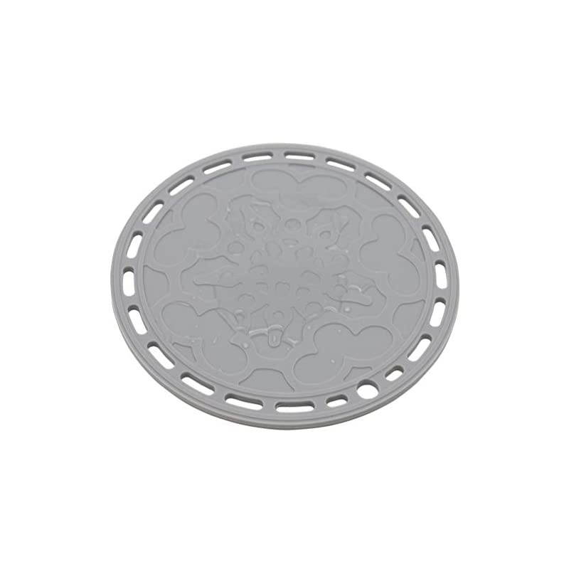 Plus Big Round Silicone Trivets Mats for Hot Dishes and Hot Pots, Hot Pads for Countertops, Tables, Pot Holders, Spoon Rest Place Mats Set of 3 Color Dark Grey