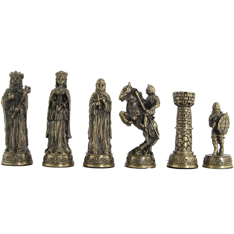 WE Games Medieval Chessmen - Pewter - King measures 3.5 in.