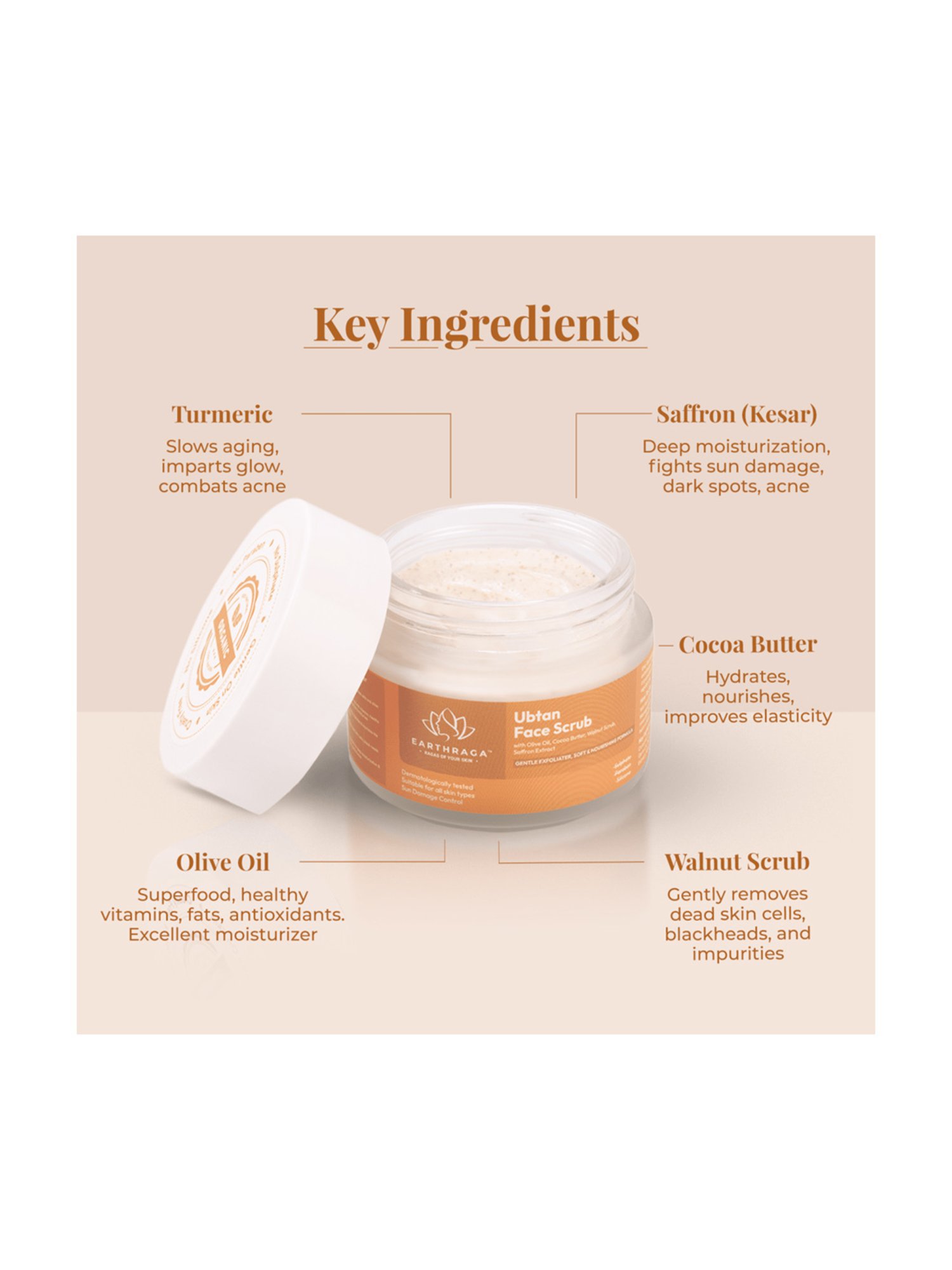 Earthraga Ubtan Face Scrub - 100 ml