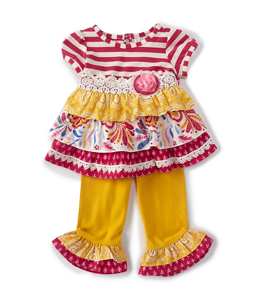 Counting Daisies Baby Girls 3-24 Months Mixed-Media Fit-And-Flare Dress & Leggings