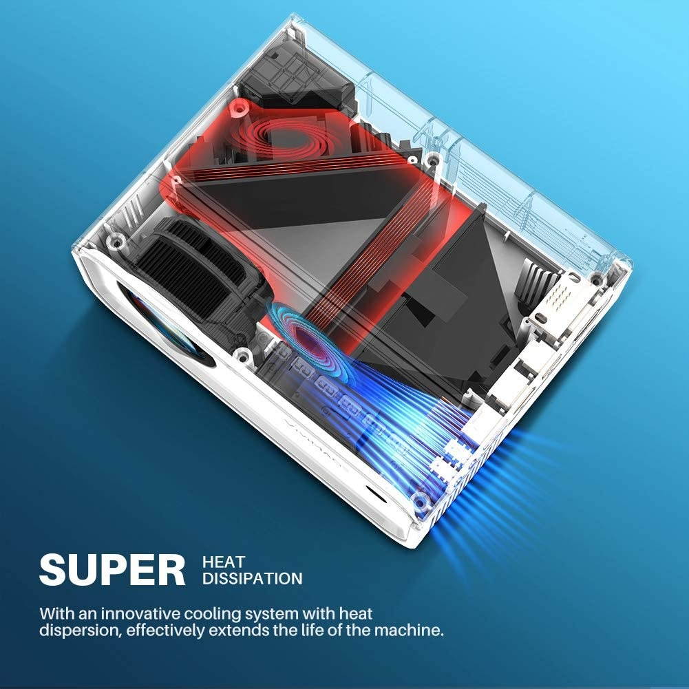 VIVIMAGE Explore 2 Mini WiFi Projector, 4500 Lux 1080P Supported Projector, 40,000 Hours Lamp Life with Synchronize Smartphone Screen, Compatible with TV Stick, HDMI, TV Box, PS4, Include Tripod