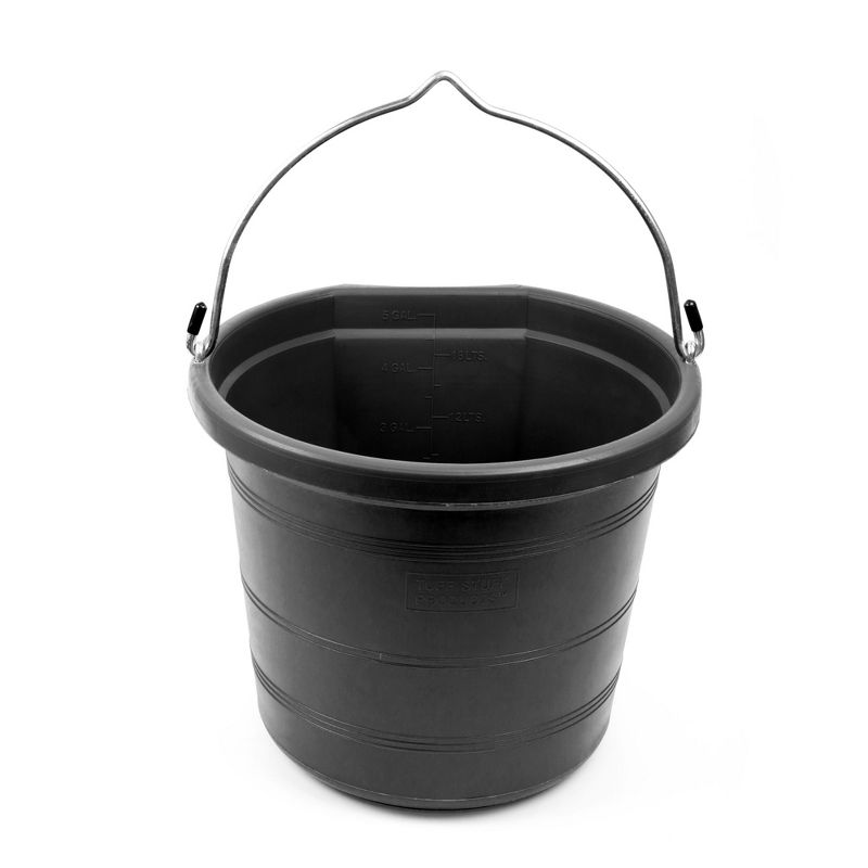 Tuff Stuff Products KMC-FB100 5 Gallon Flatback Impact Resistant Bucket, Black