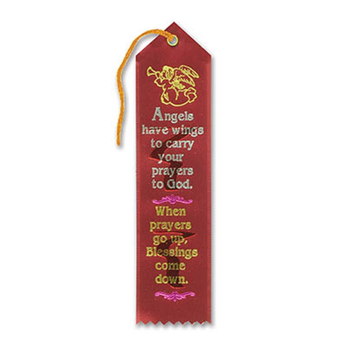 Pack of 6 Red "Angels Have Wings Award" Decorative Award Ribbon Bookmarks 8"