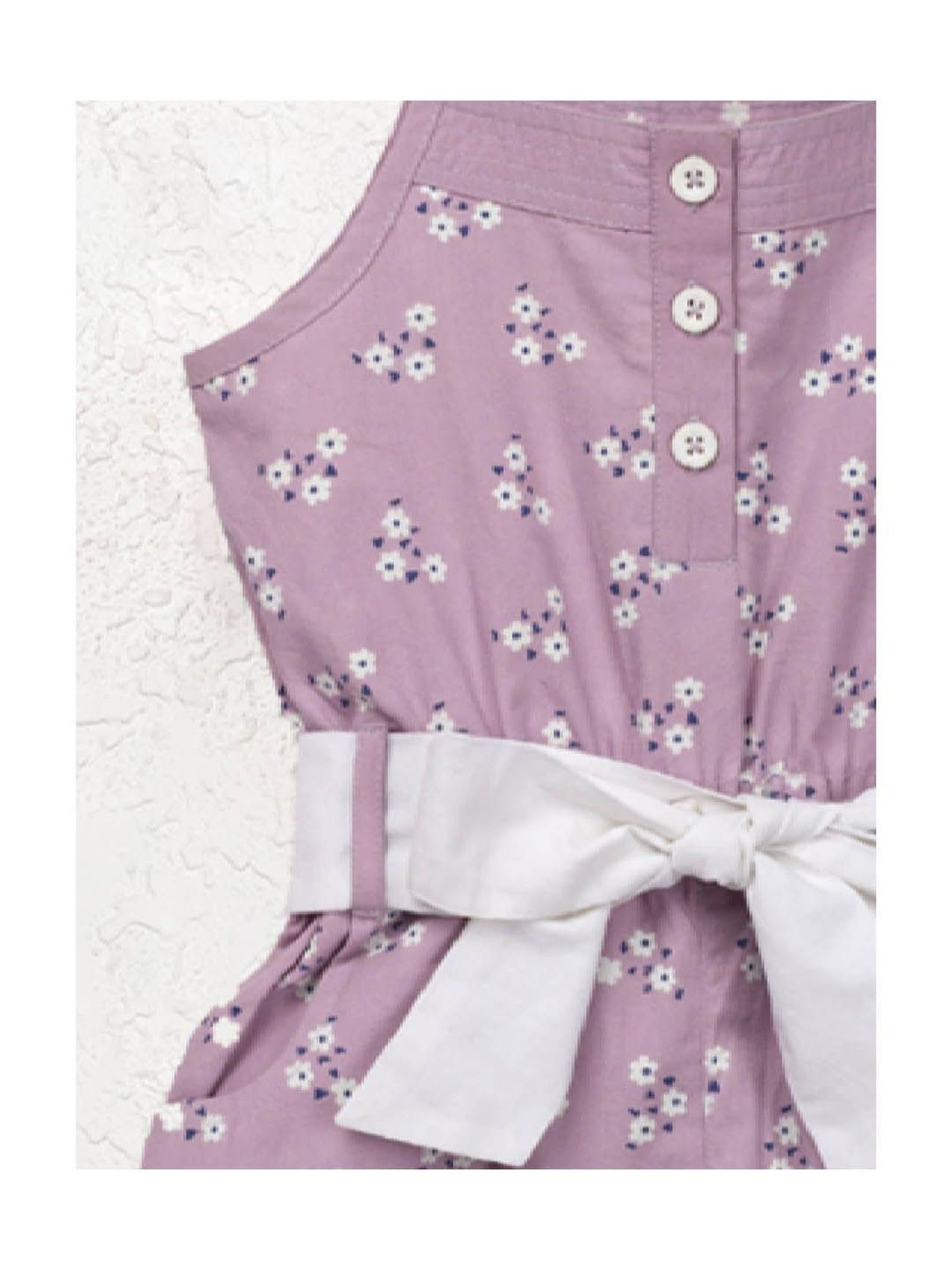 Nino Bambino Kids Purple Floral Print Jumpsuit