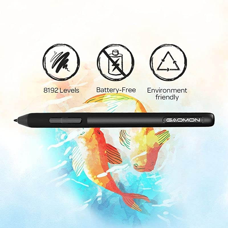 S620 65 x 4 Inches Graphics Tablet with 8192 Pressure 4 Express Keys and BatteryFree Pen for Digital Drawing OSU on Mac PC Android Device