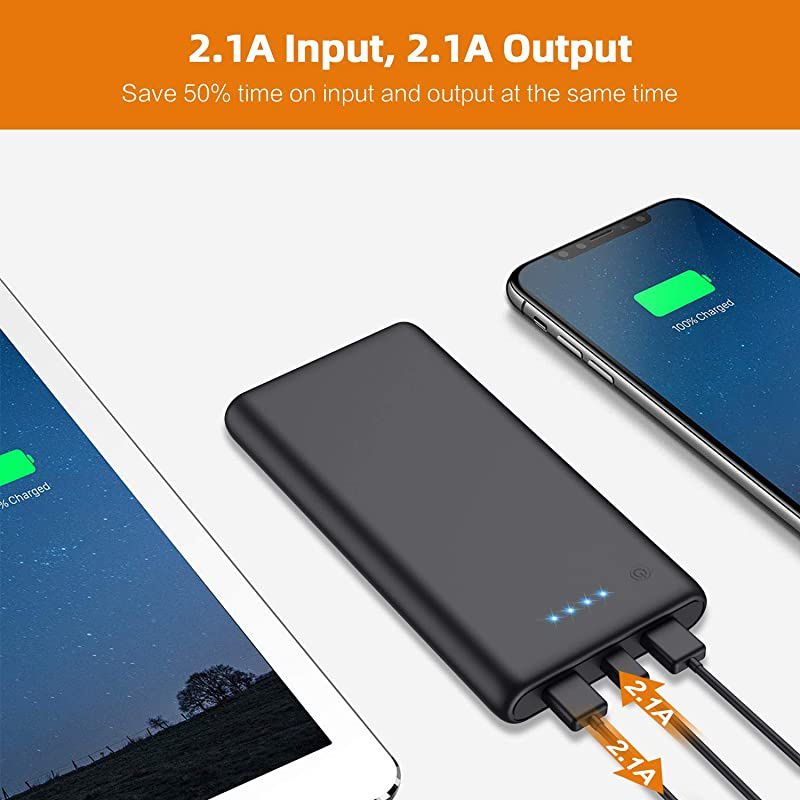 Charger Power Bank 25800mAh Huge Capacity External Battery Pack Dual Output Port with LED Status Indicator Power Bank for iPhone Samsung Galaxy Android PhoneTablet etcBlack