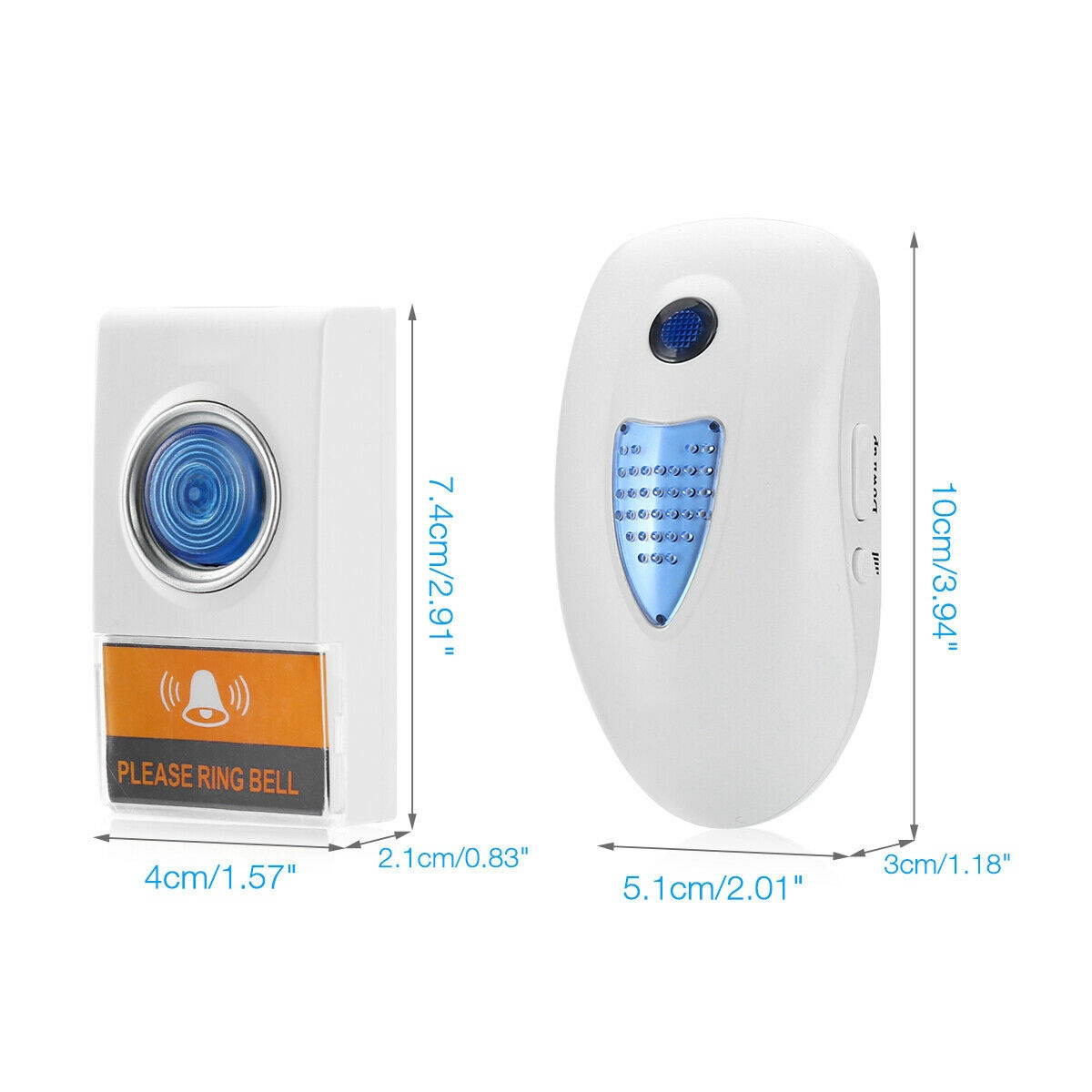Wireless Door Bell Doorbell Loud Chime LED Flash  Transmitter + Receiver