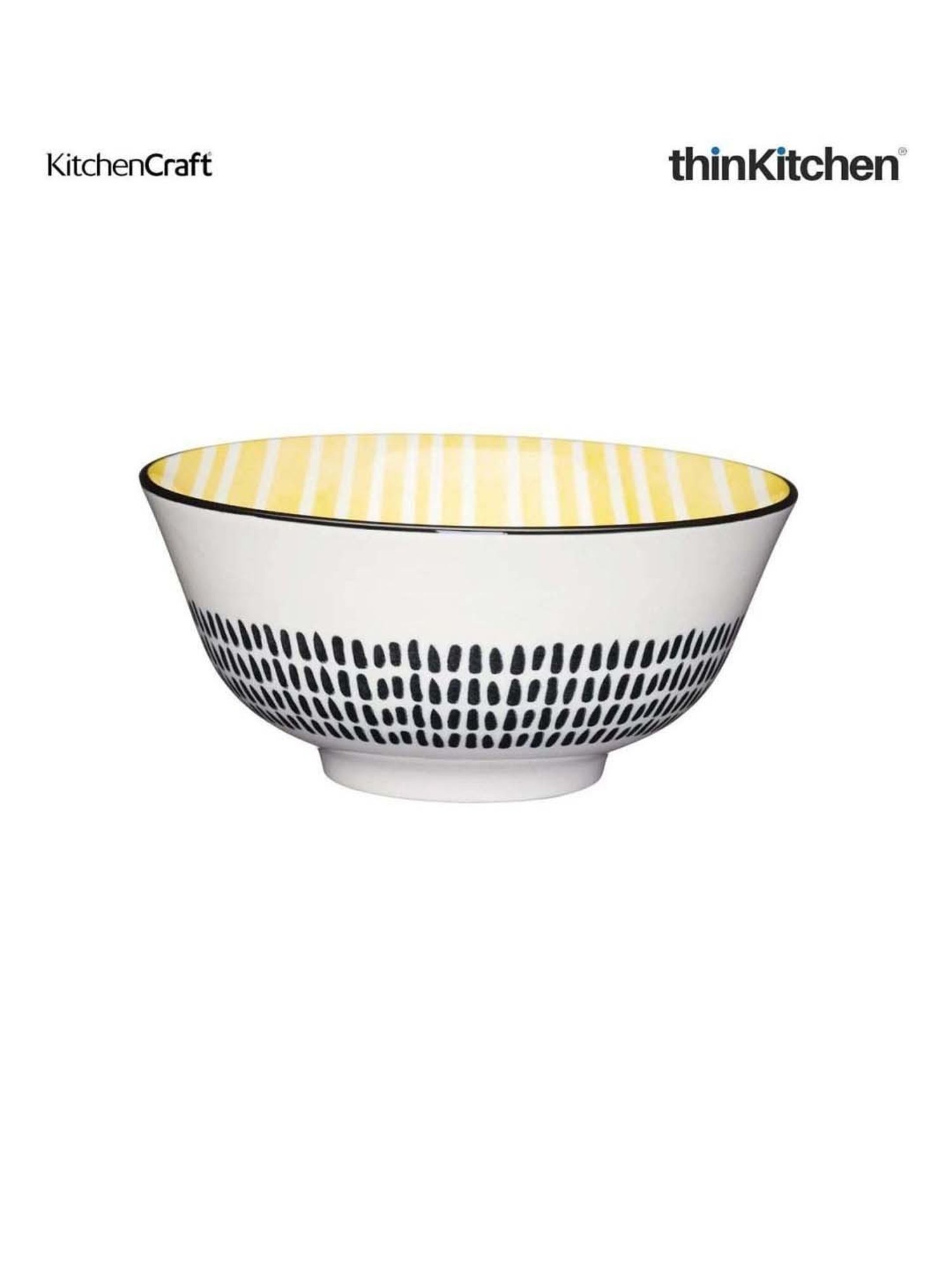 KitchenCraft 3-Piece Multicolor Medium Stripes & Swirls Crockery Bowl Set