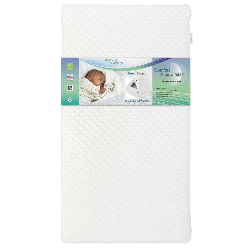 Evolur Comfort Plus Classic Inner Spring Crib and Toddler Mattress