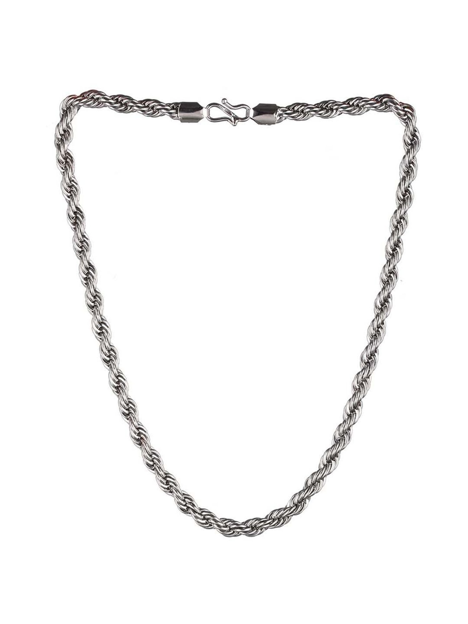 Bold by Priyaasi Trendy Silver-Toned Rope Neck Chain for Men