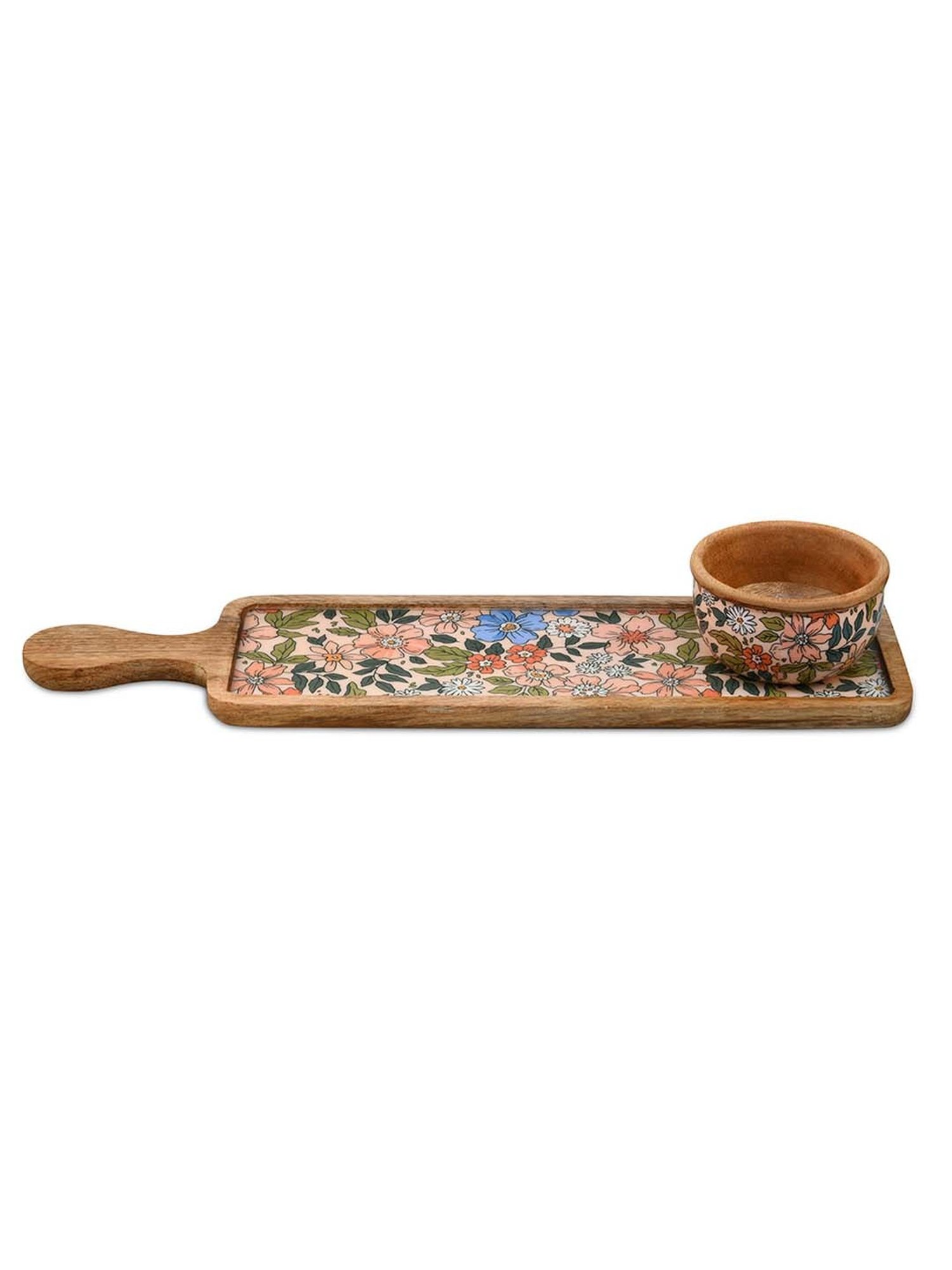 @Home Multicolor Mango Wood Serving Platter & Bowl Set