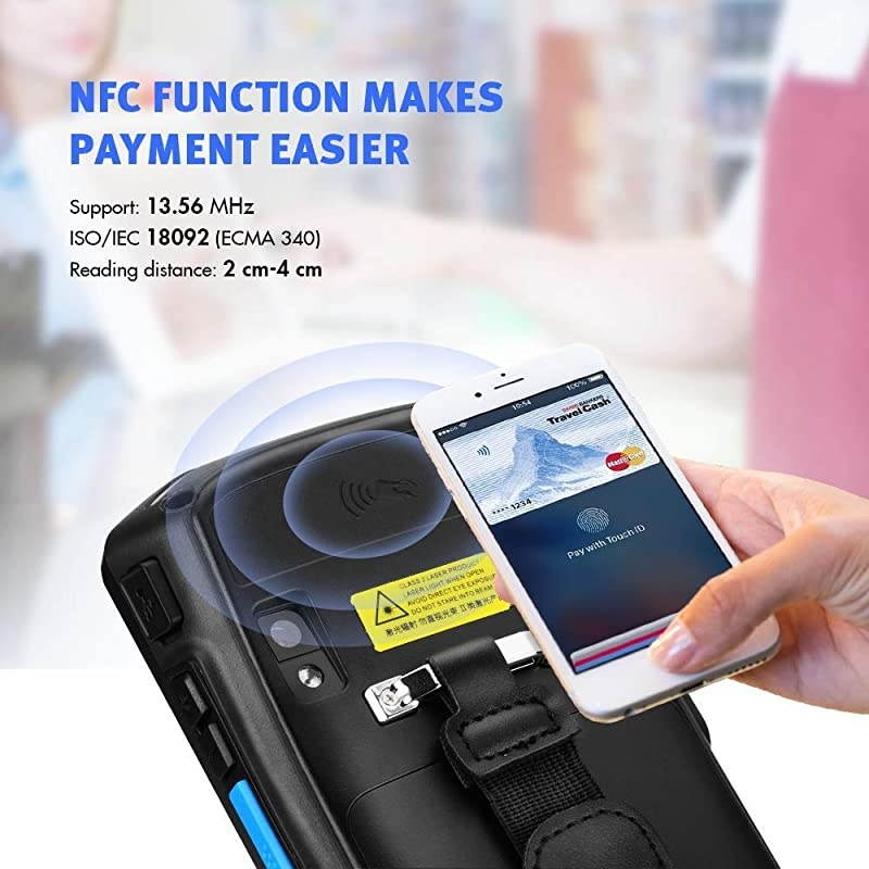 Android 8.1 Barcode Scanner  Rugged Handheld Mobile Terminal with 1D Honeywell Laser Reader, Touch Screen, Camera, Wireless 4G WiFi GPS BT for Delivery Shipping Warehouse Retail Inventory System