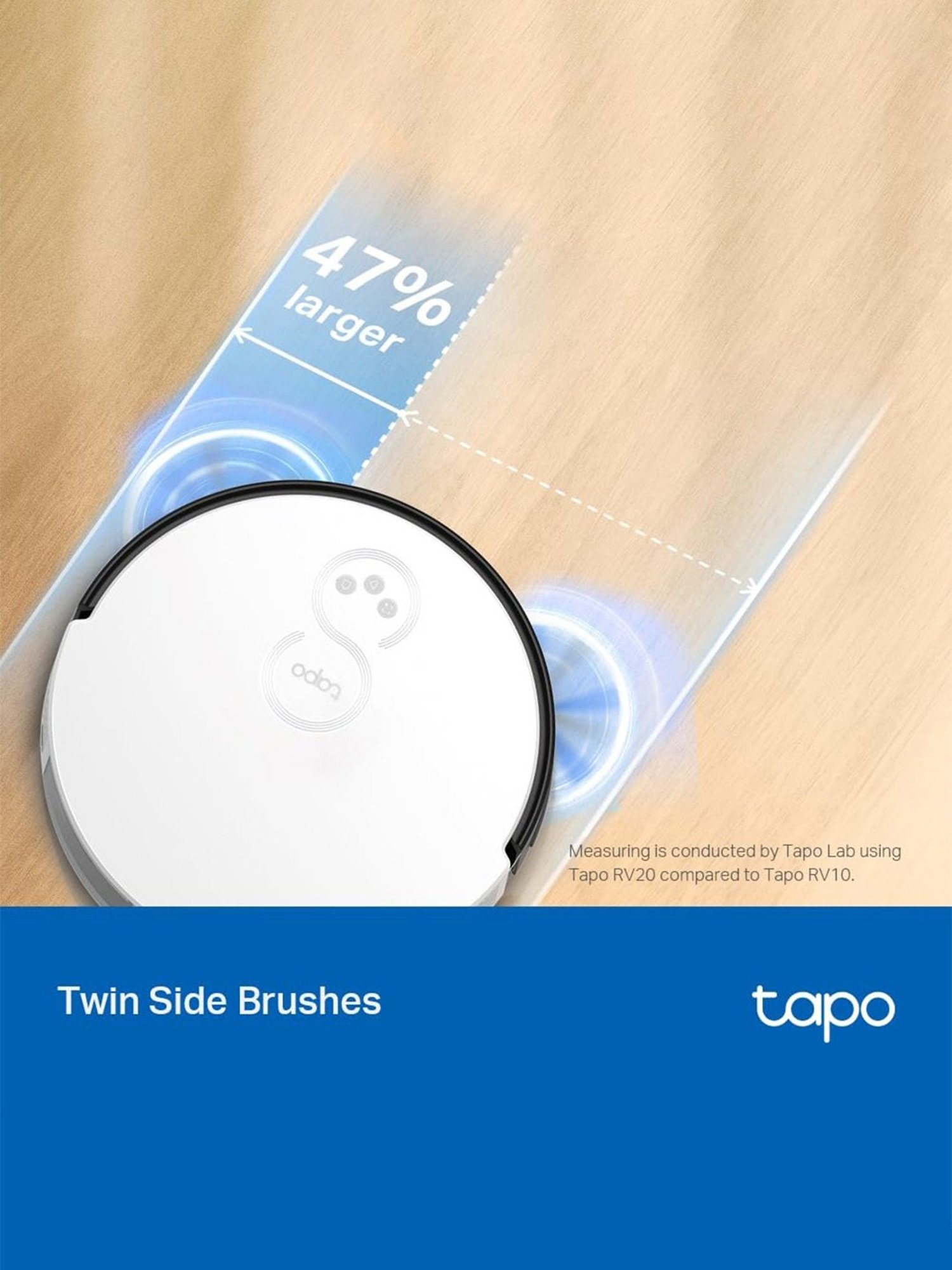 TP-Link Tapo RV20 Mop Plus MagSlim LiDAR Gyroscope Navigation Robot Vacuum (Black & White)