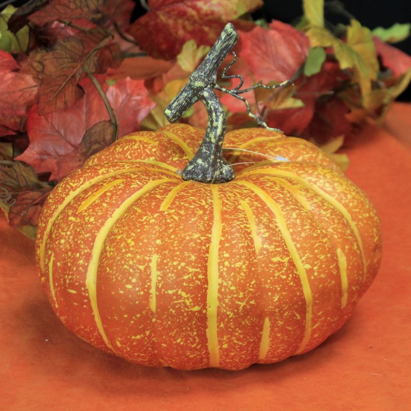 Home Decor 8.5" Orange Pumpkin Medium Fall Thanksgiving  -  Decorative Figurines