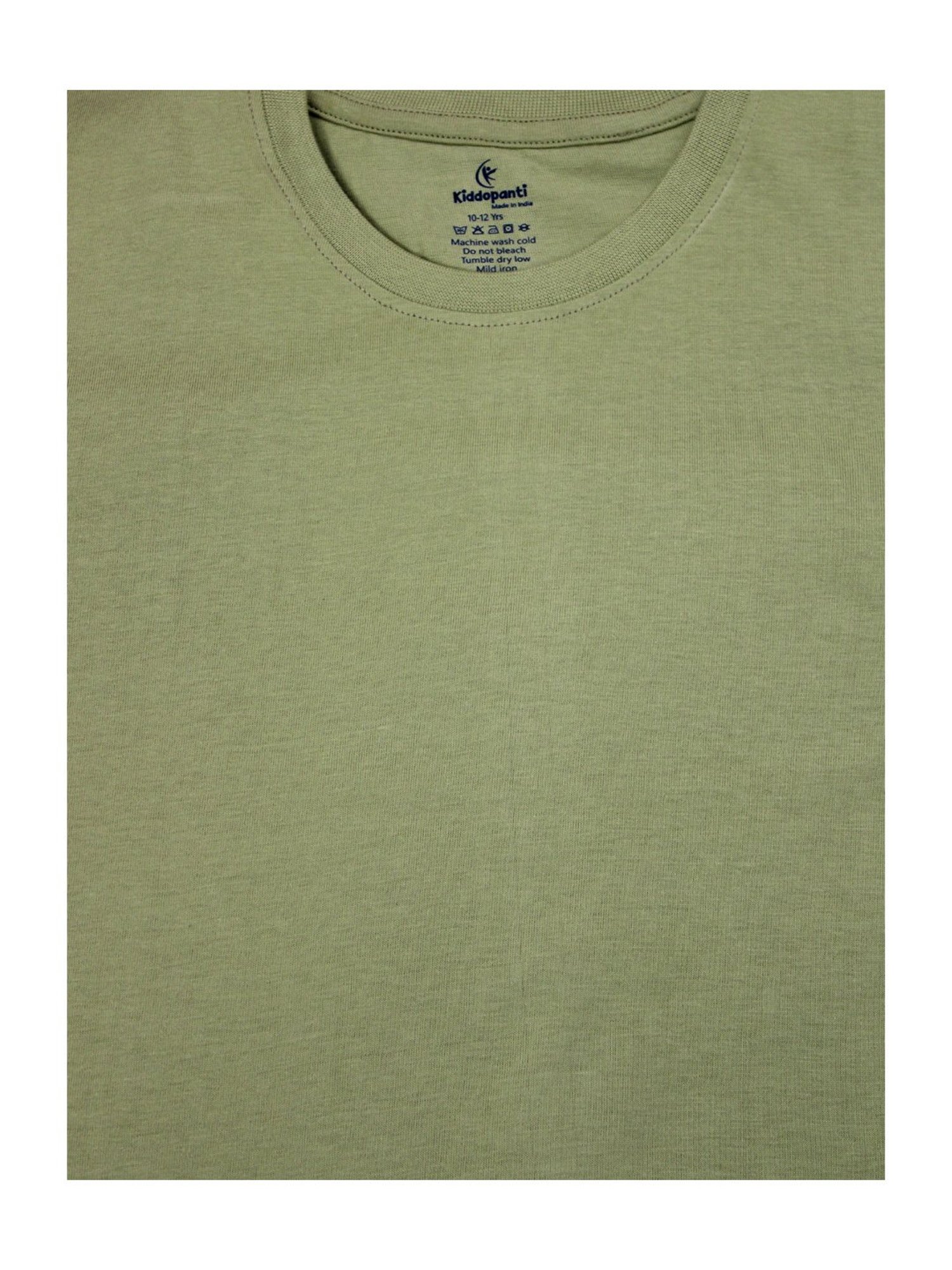Kiddopanti Kids Olive Solid T-Shirt