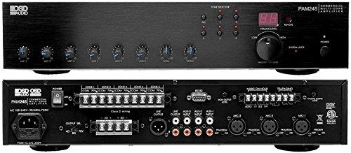 PAM245 240W High Power Class D Multi-Channel Commercial 70 Volt Amplifier w/ IR Remote - OSD Audio