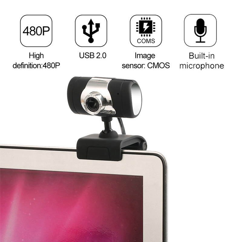 HD Camera USB 480P Webcam Web Computer Camera Digital Video With Built-in Microphone For Loptop Computer PC USB 2.0