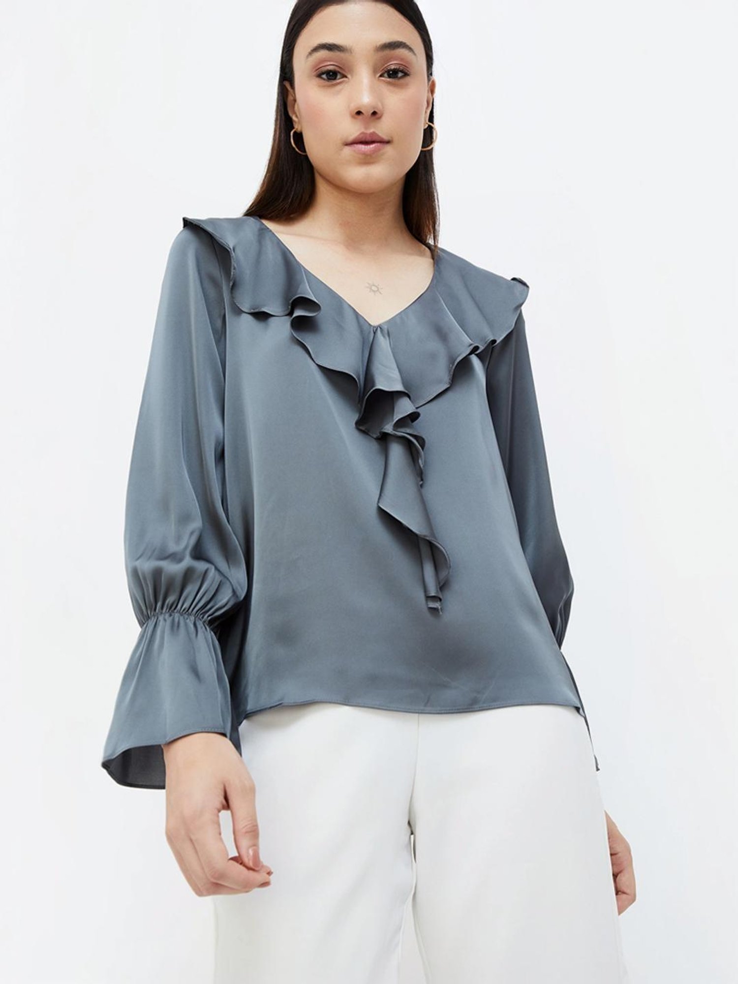 Code by Lifestyle Grey Regular Fit Top