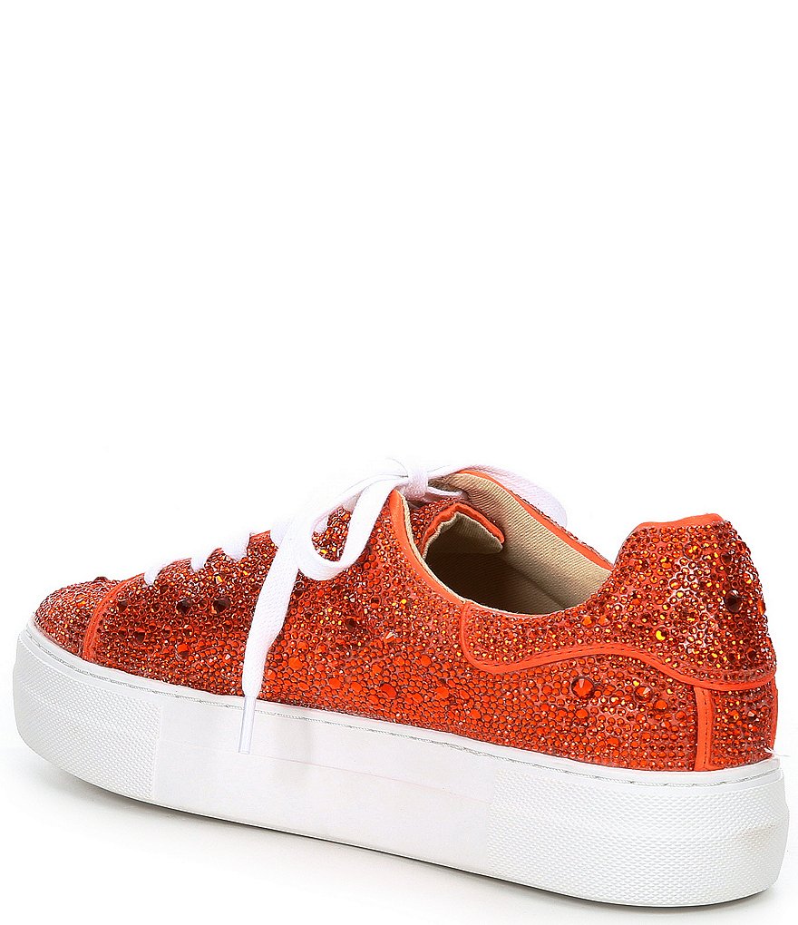 Blue by Betsey Johnson Sidny Rhinestone Embellished Platform Lace-Up Sneakers