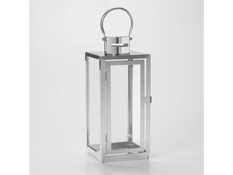 15" Daphne Stainless Steel Metal Outdoor Lantern with Door - Smart Living