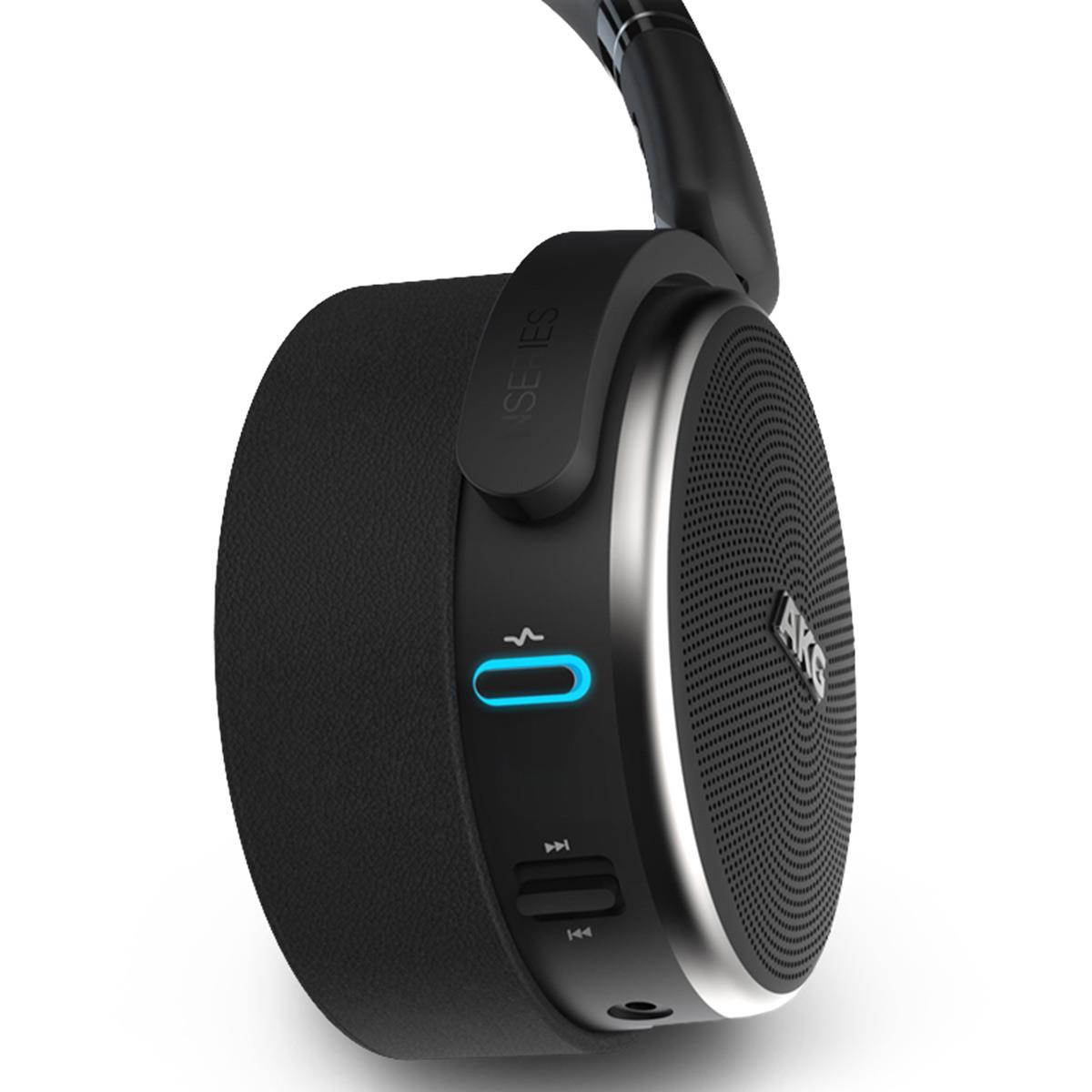 AKG N60NC On-Ear Noise-Cancelling Bluetooth Headphones with Built-In Remote and Mic (Black)