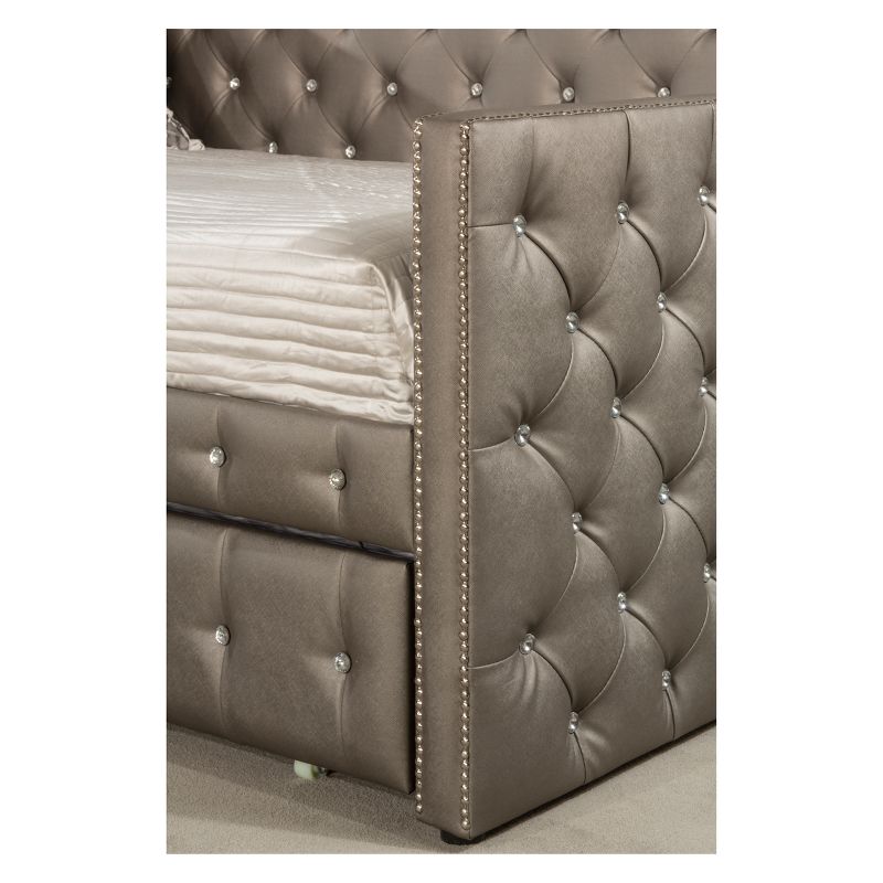 Jupiter Mid Tufted Platform Bed - Queen - Gray - Baxton Studio
