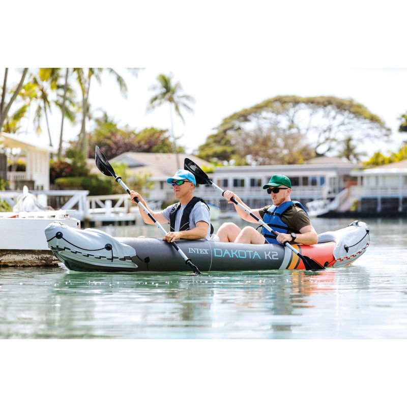 Intex Explorer 200 Inflatable 2 Person River Boat Raft Set with 2 Oars & Pump