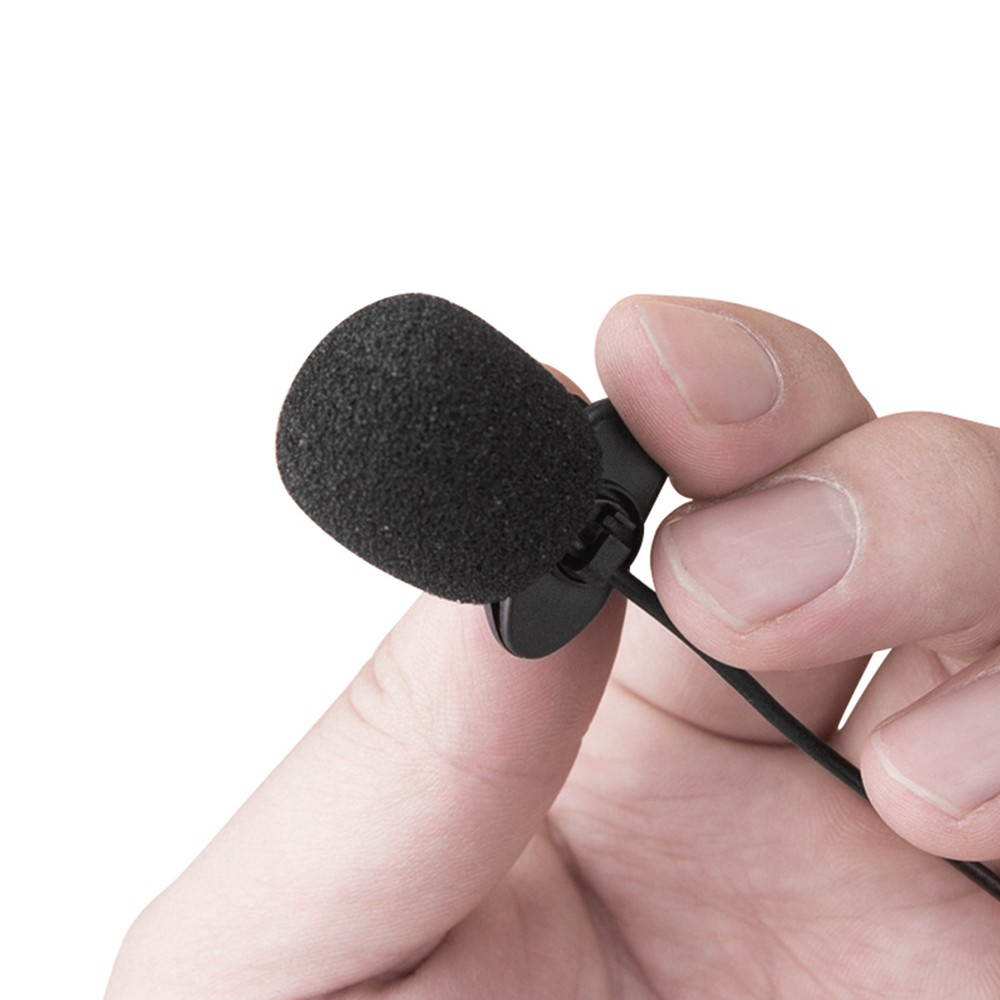 External Clip-on Lapel Microphone 3.5mm Jack Highly Sensitive Phone MIC Handsfree Wired Condenser Mic for Teaching Speeching Black