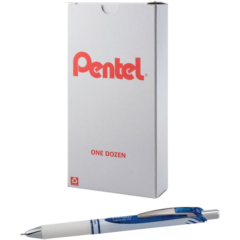 Pentel EnerGel Pearl Gel Pens, Blue Ink, Dozen BLN77PW-C