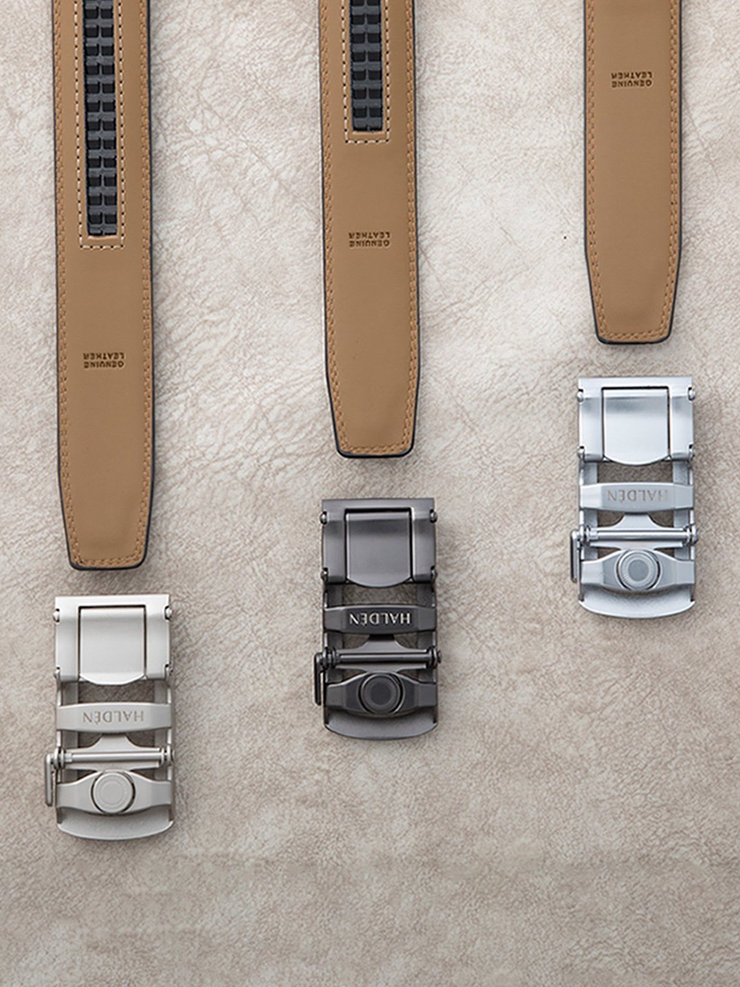 Halden Brown Woven Casual Belt With Classic Black Glossy Buckle