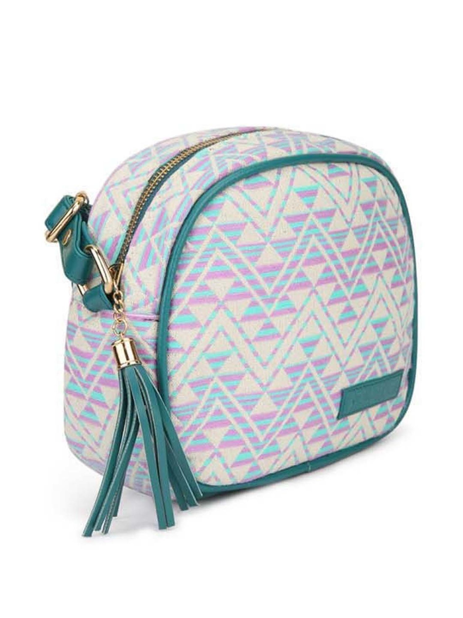 KLEIO Green Textured Small Sling Handbag