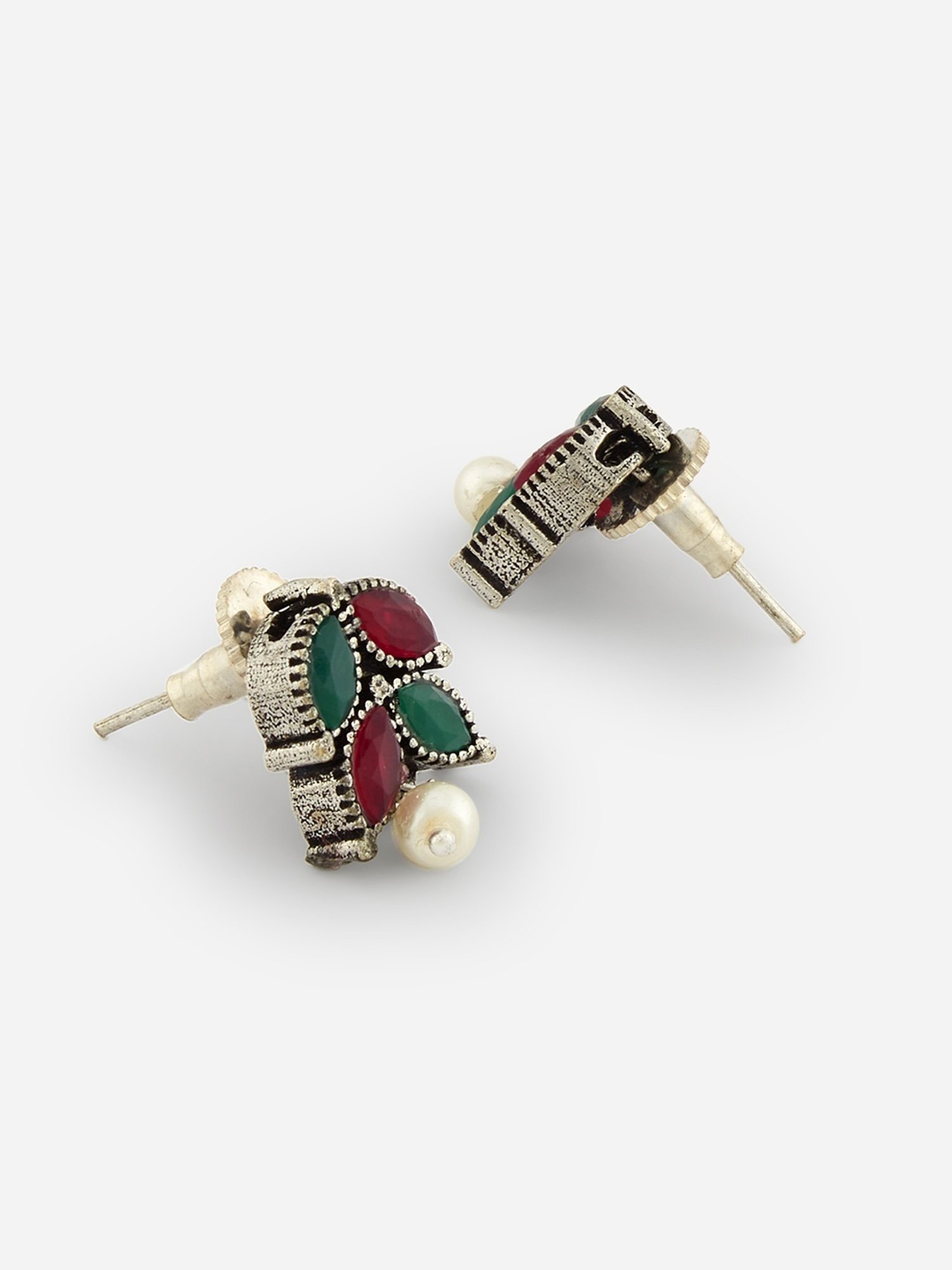 Fida Ethinic Traditional Kamakshi Temple Silver-Plated Necklace Set for Women