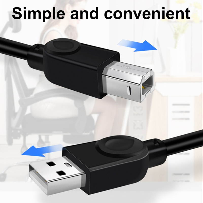 10M Portable USB2.0 Print Clear PVC High Speed Transfer Printer Cable Scanner Cord